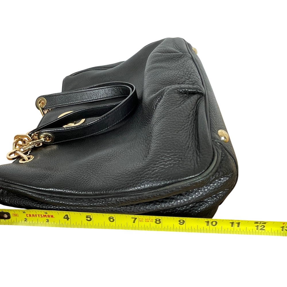 Michael Kors Pebbled Leather Gold Chain Shoulder Bag Tote Designer Quiet Luxury - Picture 11 of 14